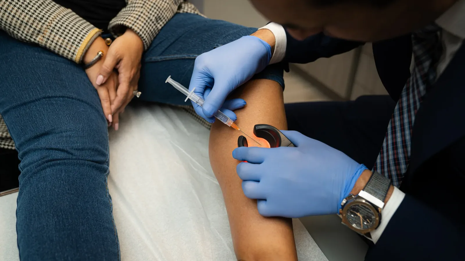 Sclerotherapy spider vein injection treatment at Vein Center Doctor